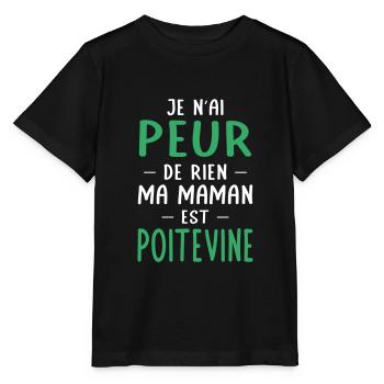 Je n'ai peur de rien ma maman est Poitevine - T-shirt bio MINI CREATOR Stanley/Stella Enfant - noir - Devant - Mikhail (115cm)