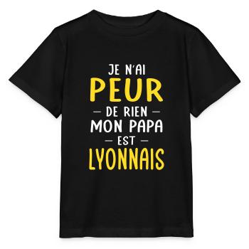 Je n'ai peur de rien mon papa est Lyonnais - T-shirt bio MINI CREATOR Stanley/Stella Enfant - noir - Devant - Mikhail (115cm)