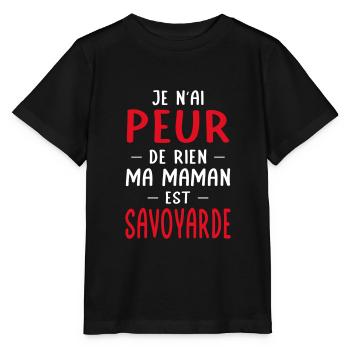 Je n'ai peur de rien ma maman est Savoyarde - T-shirt bio MINI CREATOR Stanley/Stella Enfant - noir - Devant - Mikhail (115cm)