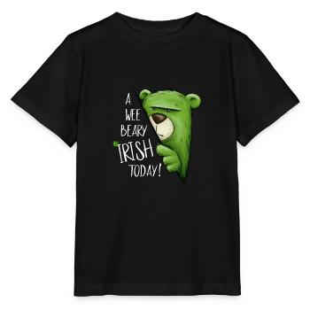 Un petit Beary irlandais aujourd’hui Green Bear St Pattys Day - T-shirt bio MINI CREATOR Stanley/Stella Enfant - noir - Devant - Mikhail (115cm)