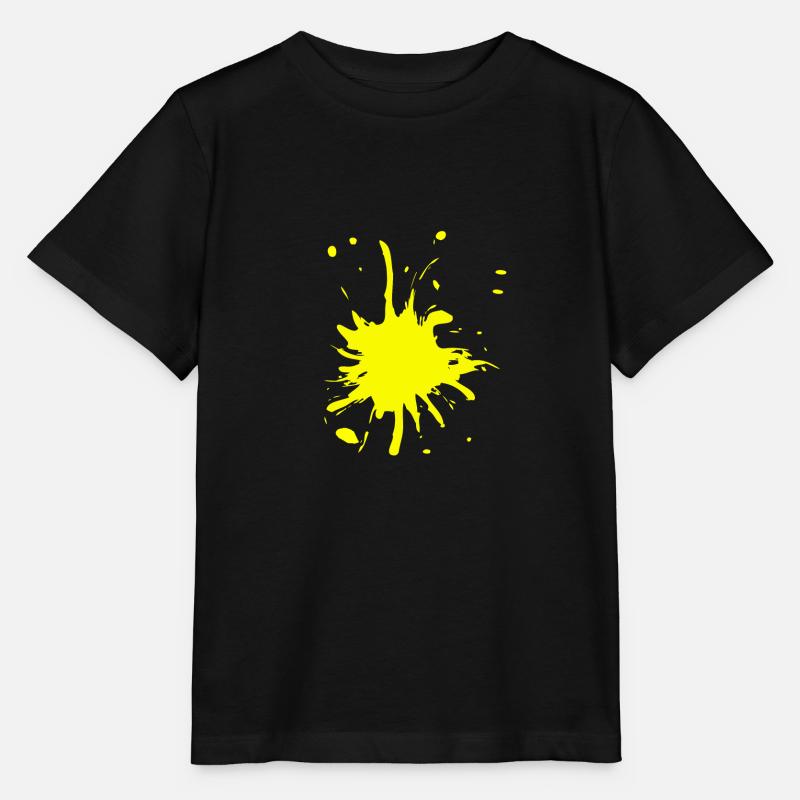 Éclaboussure de couleur jaune - T-shirt bio MINI CREATOR Stanley/Stella Enfant - noir