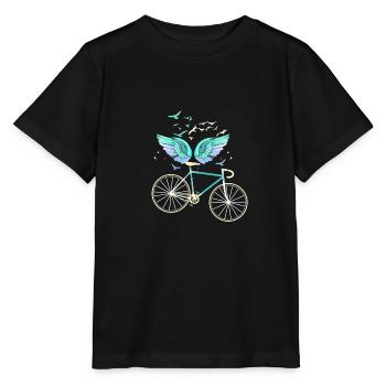 ailes d’ange, ailes, ailes d’ange, vélo, vélo - T-shirt bio MINI CREATOR Stanley/Stella Enfant - noir - Devant - Mikhail (115cm)
