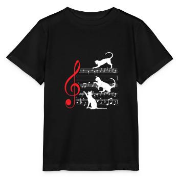 Chat chats partition musicien cadeau Score - T-shirt bio MINI CREATOR Stanley/Stella Enfant - noir - Devant - Mikhail (115cm)