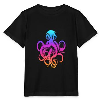Poulpe - Tentacules - Calmar - T-shirt bio MINI CREATOR Stanley/Stella Enfant - noir - Devant - Mikhail (115cm)