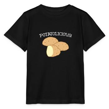 Kartoffel, Gemüse, Gesundes Essen, Kartoffel - Stanley/Stella Kinder T-Shirt MINI CREATOR  - Schwarz - Vorne - Mikhail (115cm)