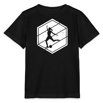 Herren Fussballspieler Fussballspielen Fussball - Stanley/Stella Kinder T-Shirt MINI CREATOR  - Schwarz - Vorne - Mikhail (115cm)