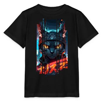 Cyber-Chat Stadtstadt Neon - Stanley/Stella Kinder T-Shirt MINI CREATOR  - Schwarz - Vorne - Mikhail (115cm)