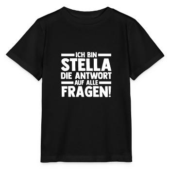 Prénom Licorne Stella - T-shirt bio MINI CREATOR Stanley/Stella Enfant - noir - Devant - Mikhail (115cm)
