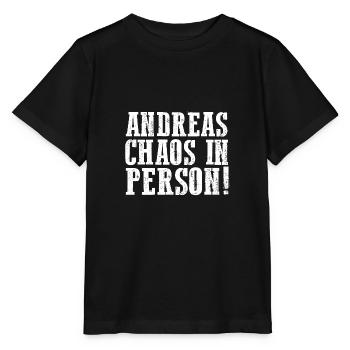 Prénom Andreas - T-shirt bio MINI CREATOR Stanley/Stella Enfant - noir - Devant - Mikhail (115cm)