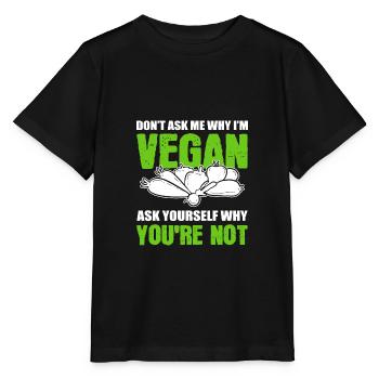 Pourquoi suis-je vegan Vegan Activist Gift - T-shirt bio MINI CREATOR Stanley/Stella Enfant - noir - Devant - Mikhail (115cm)