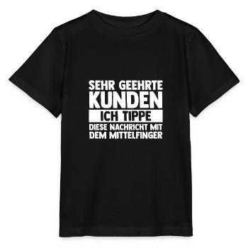 Je tape ce message avec mon majeur - T-shirt bio MINI CREATOR Stanley/Stella Enfant - noir - Devant - Mikhail (115cm)