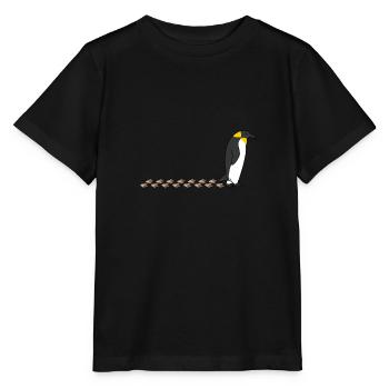 Empreinte de faune de pingouin mignon se dandin - T-shirt bio MINI CREATOR Stanley/Stella Enfant - noir - Devant - Mikhail (115cm)