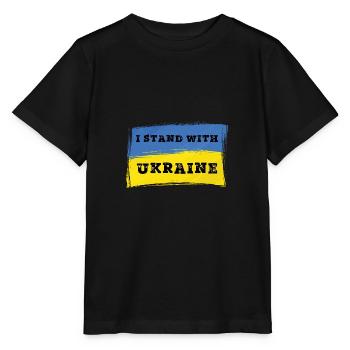 Je suis aux côtés de l’Ukraine - Ukraine - T-shirt bio MINI CREATOR Stanley/Stella Enfant - noir - Devant - Mikhail (115cm)
