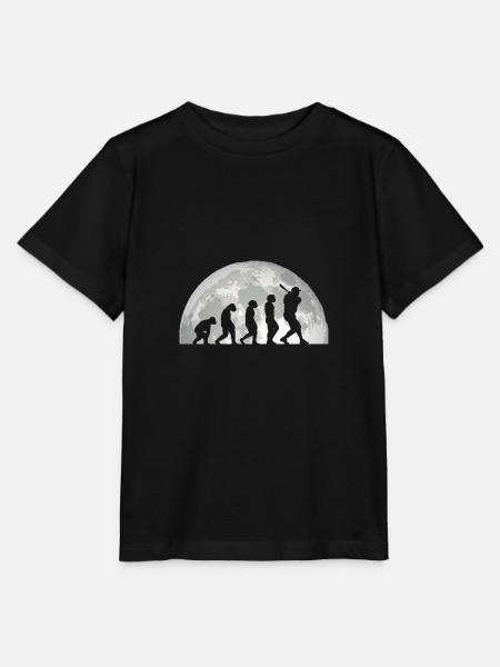 Baseballspieler Evolution Baseball - Stanley/Stella Kinder T-Shirt MINI CREATOR - Schwarz