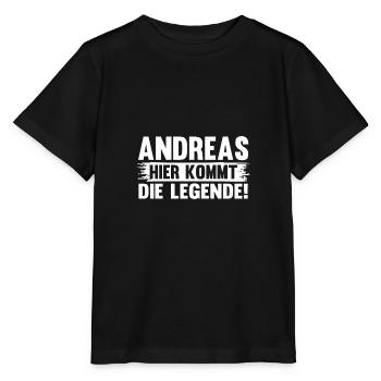 Vorname Andreas - Stanley/Stella Kinder T-Shirt MINI CREATOR  - Schwarz - Vorne - Mikhail (115cm)
