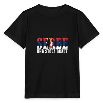 Serbe Serbe Serbie - T-shirt bio MINI CREATOR Stanley/Stella Enfant - noir - Devant - Mikhail (115cm)