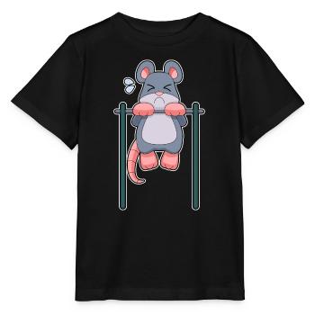 Mouse Bodybuilders Pull-ups Bodybuilding - Stanley/Stella MINI CREATOR Kids’ T-Shirt - black - Front - Mikhail (115cm)