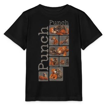 Süßer Baby Affe gibt Faustschlag Monkey Punch - Stanley/Stella Kinder T-Shirt MINI CREATOR  - Schwarz - Vorne - Mikhail (115cm)