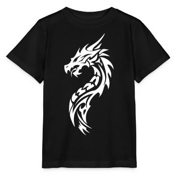 Tribal Dragon Silhouette - T-shirt bio MINI CREATOR Stanley/Stella Enfant - noir - Devant - Mikhail (115cm)