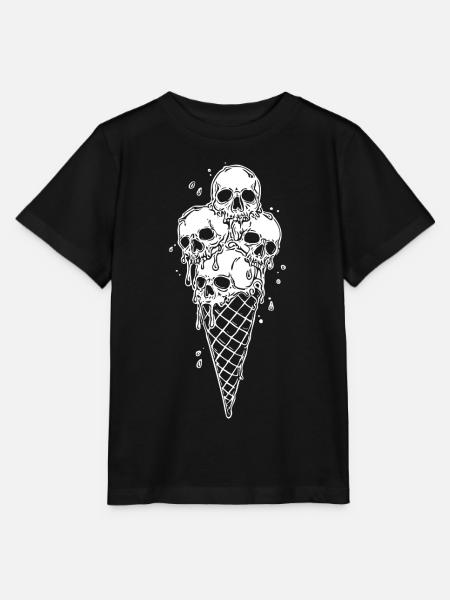 Skelett-Eiscreme Kunst - Stanley/Stella Kinder T-Shirt MINI CREATOR - Schwarz
