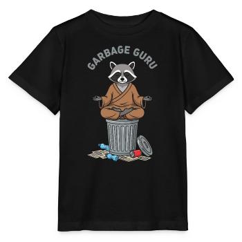 Garbage Guru Raccoon Zen - Stanley/Stella MINI CREATOR Kids’ T-Shirt - black - Front - Mikhail (115cm)
