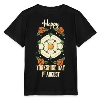 Happy Yorkshire Day 1st August Yorkshire Symbol - Stanley/Stella Kinder T-Shirt MINI CREATOR  - Schwarz - Vorne - Mikhail (115cm)