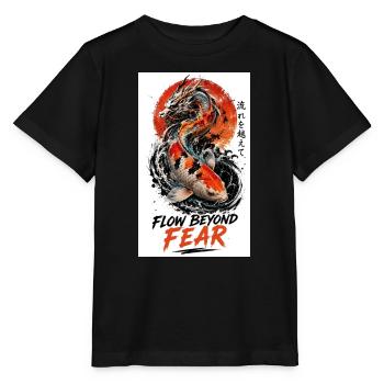 Koi-Drache Flow Beyond Fear - Stanley/Stella Kinder T-Shirt MINI CREATOR  - Schwarz - Vorne - Mikhail (115cm)