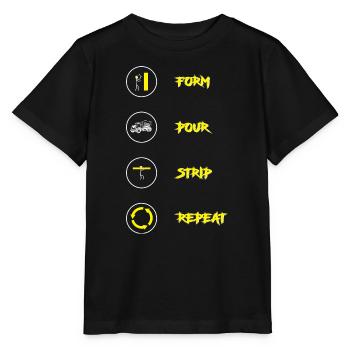 Concrete Concrete Paver Concrete Mixer - Stanley/Stella MINI CREATOR Kids’ T-Shirt - black - Front - Mikhail (115cm)