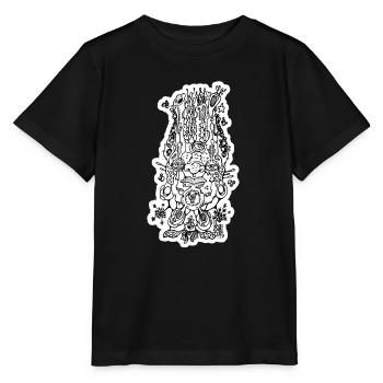 Shaman Head (outline) - Stanley/Stella MINI CREATOR Kids’ T-Shirt - black - Front - Mikhail (115cm)