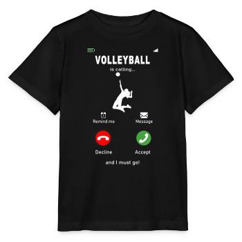 Le volleyball appelle la femme - T-shirt bio MINI CREATOR Stanley/Stella Enfant - noir - Devant - Mikhail (115cm)