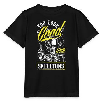 Vous avez fière allure avec Skeleton’s Dark Goth - T-shirt bio MINI CREATOR Stanley/Stella Enfant - noir - Devant - Mikhail (115cm)
