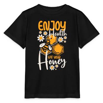 Honig Imkerei Artenschutz - Stanley/Stella Kinder T-Shirt MINI CREATOR  - Schwarz - Vorne - Mikhail (115cm)
