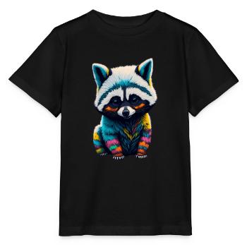 Racoon 4 - Stanley/Stella Kinder T-Shirt MINI CREATOR  - Schwarz - Vorne - Mikhail (115cm)
