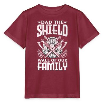 Dad The Shield Wall of Our Family Father's Day - Stanley/Stella MINI CREATOR Kids’ T-Shirt - burgundy - Front - Kain (125cm)