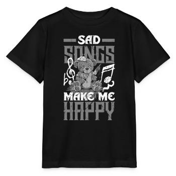 Emoticon Sad Songs Make Me Happy Emocore Esthétique - T-shirt bio MINI CREATOR Stanley/Stella Enfant - noir - Devant - Mikhail (115cm)