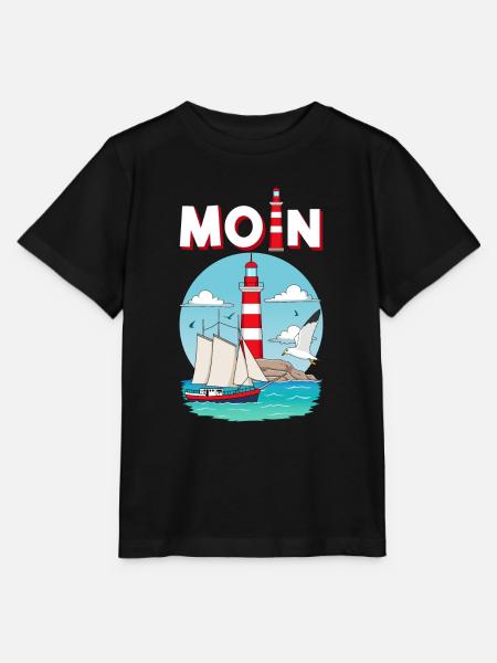 Moin Möwe Leuchtturm Norddeutschland - Stanley/Stella Kinder T-Shirt MINI CREATOR - Schwarz