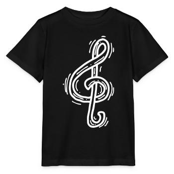 Fröhliche Musiknote - Stanley/Stella Kinder T-Shirt MINI CREATOR  - Schwarz - Vorne - Mikhail (115cm)