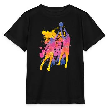 Basketteur Coloré Paint Slam Dunk Sports - T-shirt bio MINI CREATOR Stanley/Stella Enfant - noir - Devant - Mikhail (115cm)