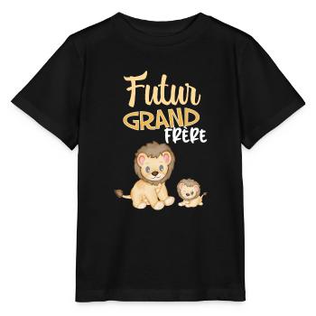 Grand frere Cadeu Petit Lion Petit Frere Bébé - T-shirt bio MINI CREATOR Stanley/Stella Enfant - noir - Devant - Mikhail (115cm)