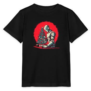Weihnachtszeit-Cyborg - Stanley/Stella Kinder T-Shirt MINI CREATOR  - Schwarz - Vorne - Mikhail (115cm)