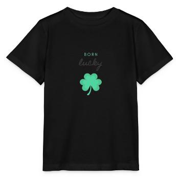 Born lucky - Stanley/Stella MINI CREATOR Kids’ T-Shirt - black - Front - Mikhail (115cm)