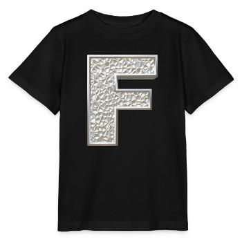 F, letter, letter F, initial, initial F, monogram, - Stanley/Stella MINI CREATOR Kids’ T-Shirt - black - Front - Mikhail (115cm)