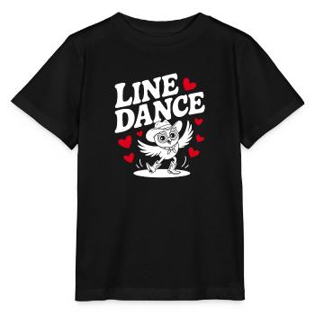 Hibou de danse en ligne Hibou drôle avec Stetson et bottes - T-shirt bio MINI CREATOR Stanley/Stella Enfant - noir - Devant - Mikhail (115cm)