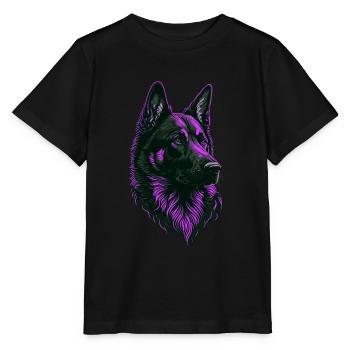 German Shepherd Head Pink - Stanley/Stella MINI CREATOR Kids’ T-Shirt - black - Front - Mikhail (115cm)