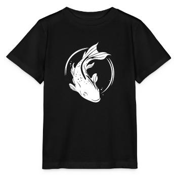Koi Carp - mignon poisson carpe vintage - T-shirt bio MINI CREATOR Stanley/Stella Enfant - noir - Devant - Mikhail (115cm)