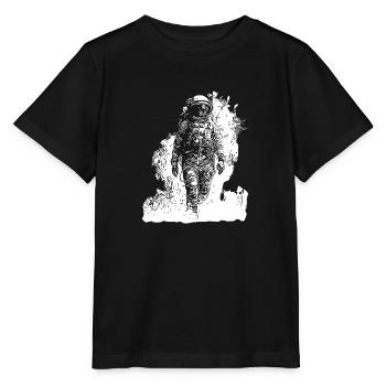 Vintager Astronaut spaziert im Mondstaub Nebel - Stanley/Stella Kinder T-Shirt MINI CREATOR  - Schwarz - Vorne - Mikhail (115cm)