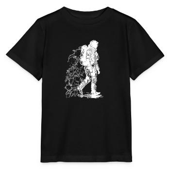 Weltraum Astronaut im Mondlicht Staub - Stanley/Stella Kinder T-Shirt MINI CREATOR  - Schwarz - Vorne - Mikhail (115cm)
