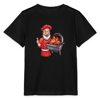 Père Noël barbecue magique de feu avec barbe et braises - T-shirt bio MINI CREATOR Stanley/Stella Enfant - noir - Devant - Mikhail (115cm)