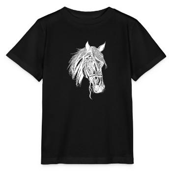 Étalon pur-sang Cheval Dressage Sports équestres - T-shirt bio MINI CREATOR Stanley/Stella Enfant - noir - Devant - Mikhail (115cm)
