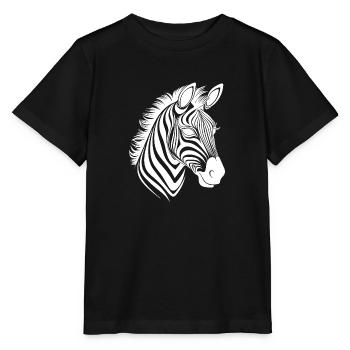 Zebra Elegant with beautiful striped pattern - Stanley/Stella MINI CREATOR Kids’ T-Shirt - black - Front - Mikhail (115cm)
